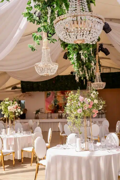 elegant tented event setup
