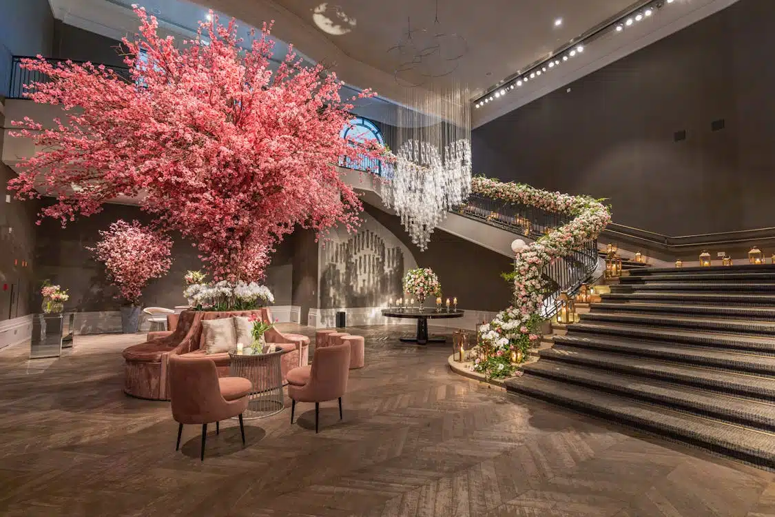 elegant lounge furniture and event setting