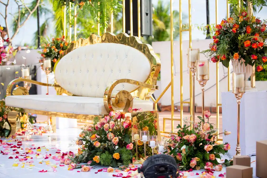 elegant wedding stage and furniture