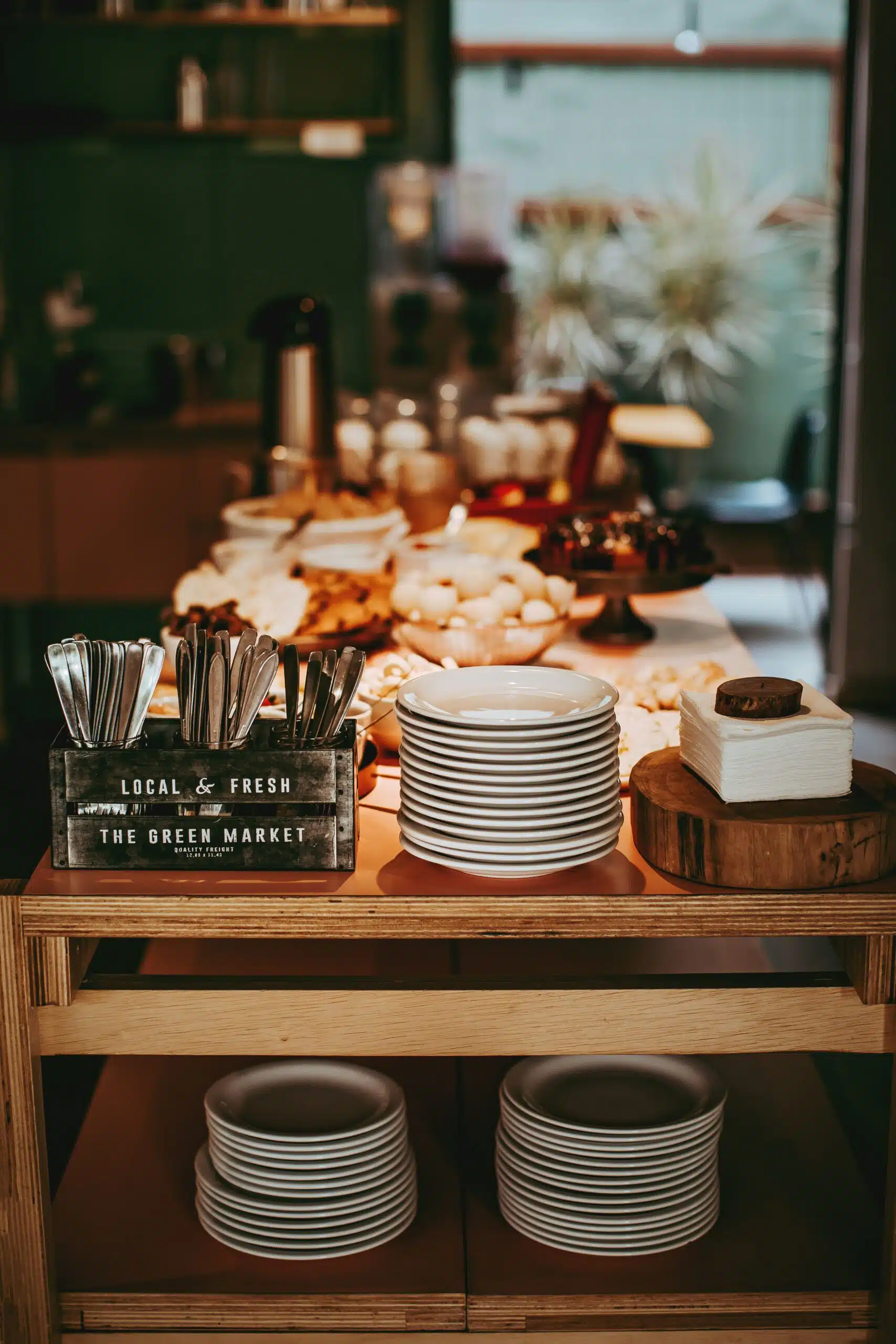 buffet setup for the event
