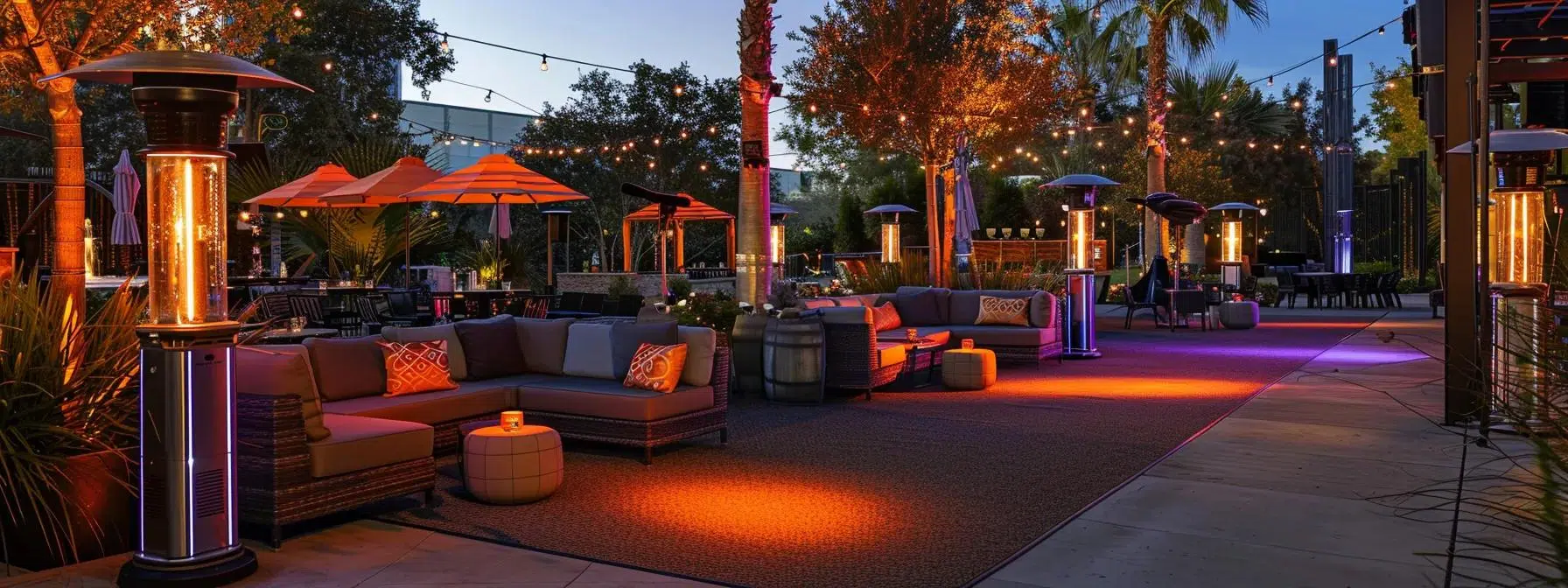 Integrating Heaters and Flooring for a Cohesive Outdoor Event Setup