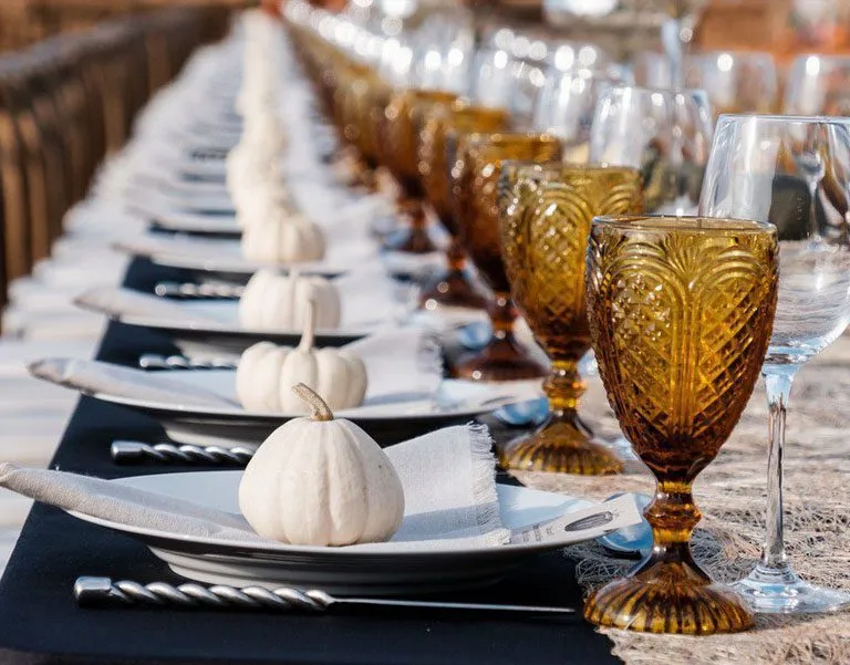 corporate dinner table setting