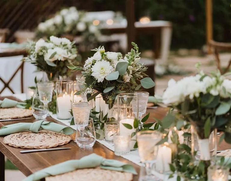 tableware at event in beach club carprinteria