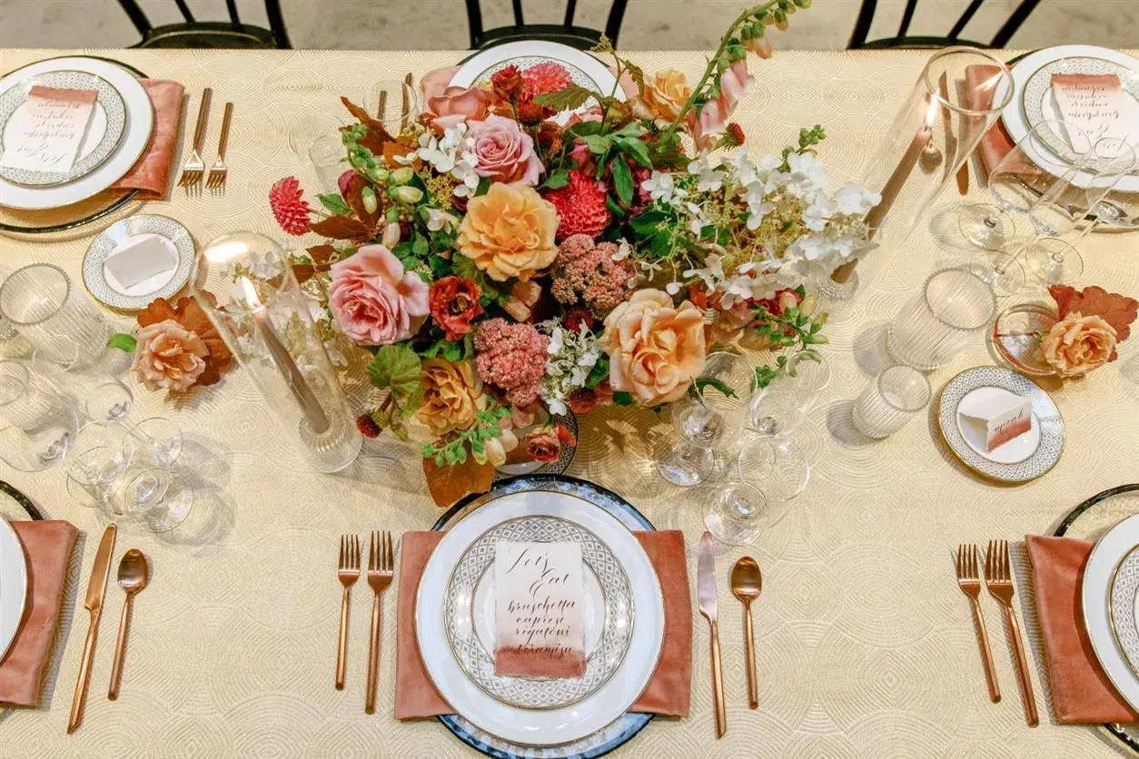 textured table linen for events