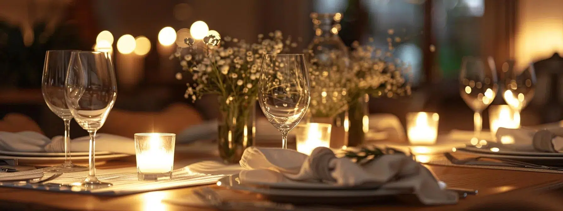 an elegantly set dining table adorned with tasteful tableware and soft, ambient lighting creates an inviting atmosphere that highlights the importance of aesthetics in enhancing guest satisfaction and experience.