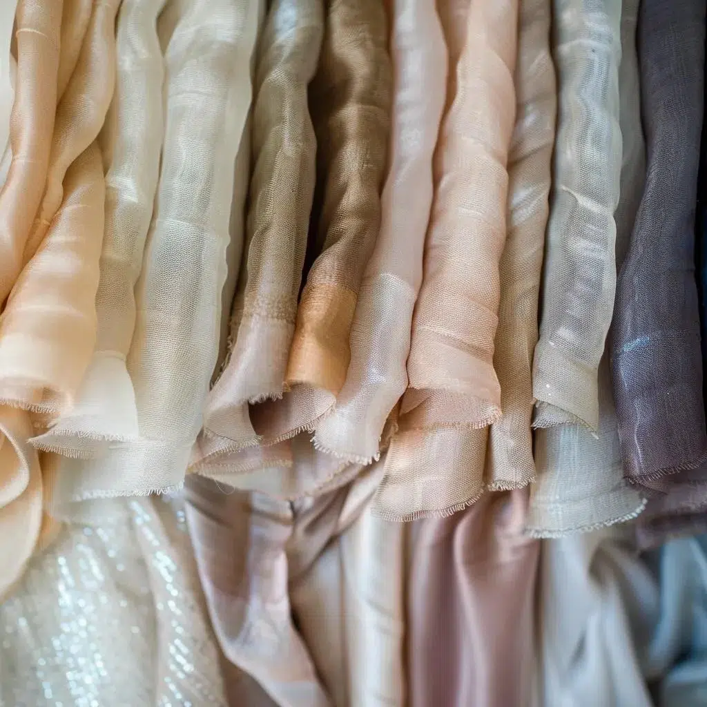 Variety of wedding linens showcasing textures and colors for tablescapes