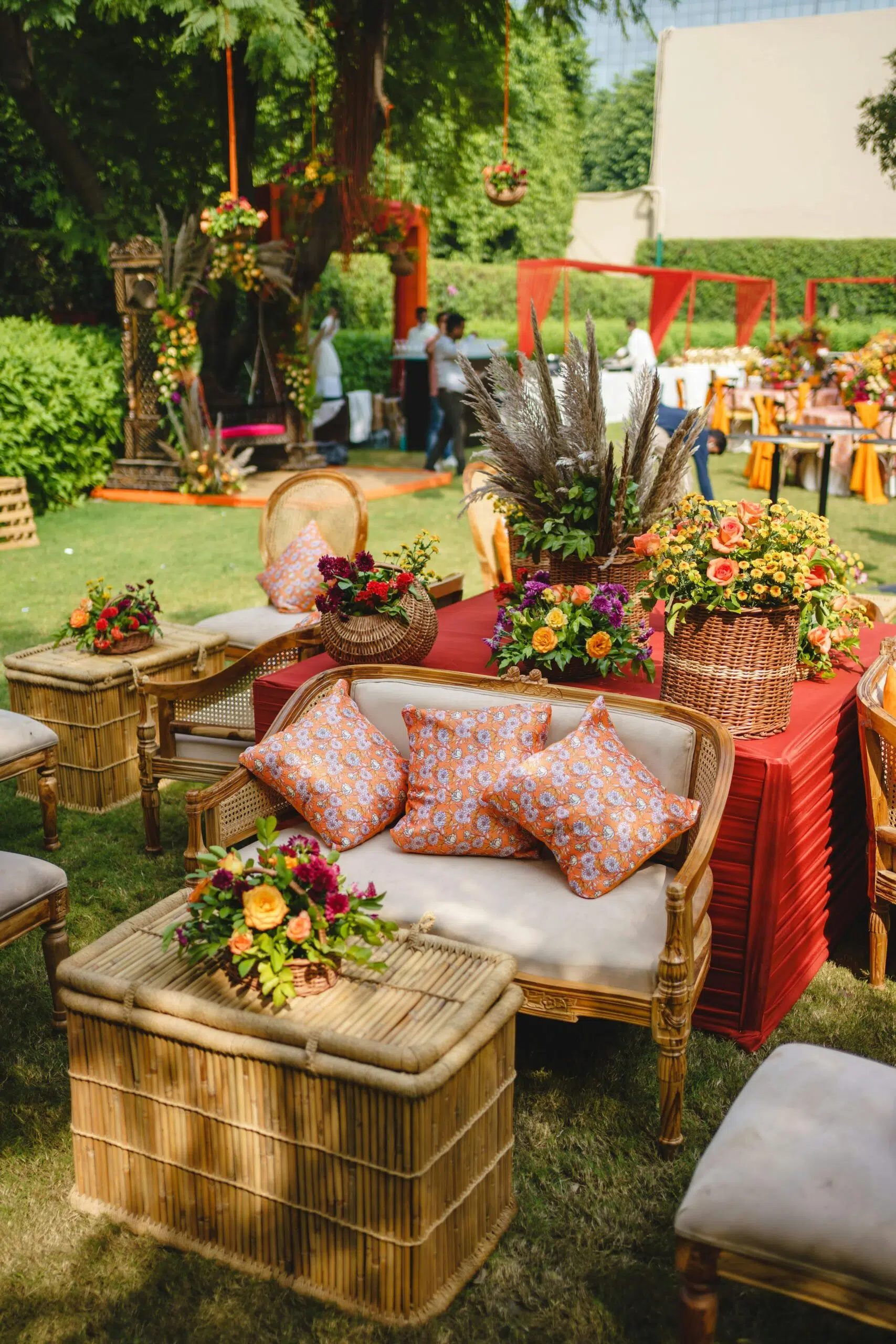 colorful event setup