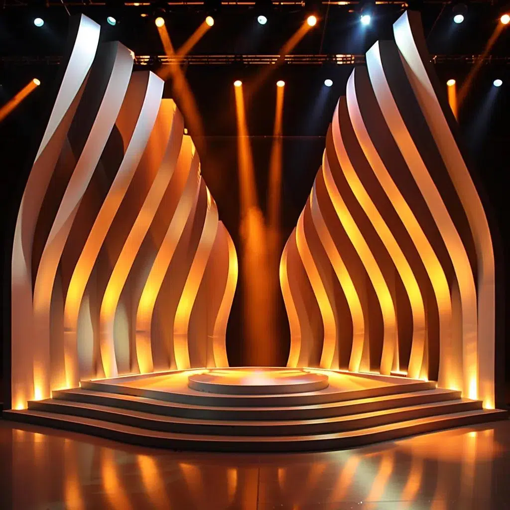 Elegant modular stage setup for award nights showcasing dynamic configuration and lighting