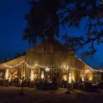 tented event with heaters