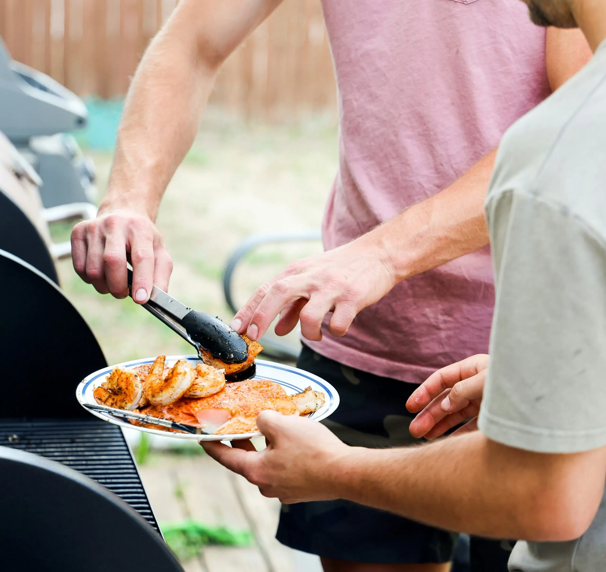 serving grilled food at an event