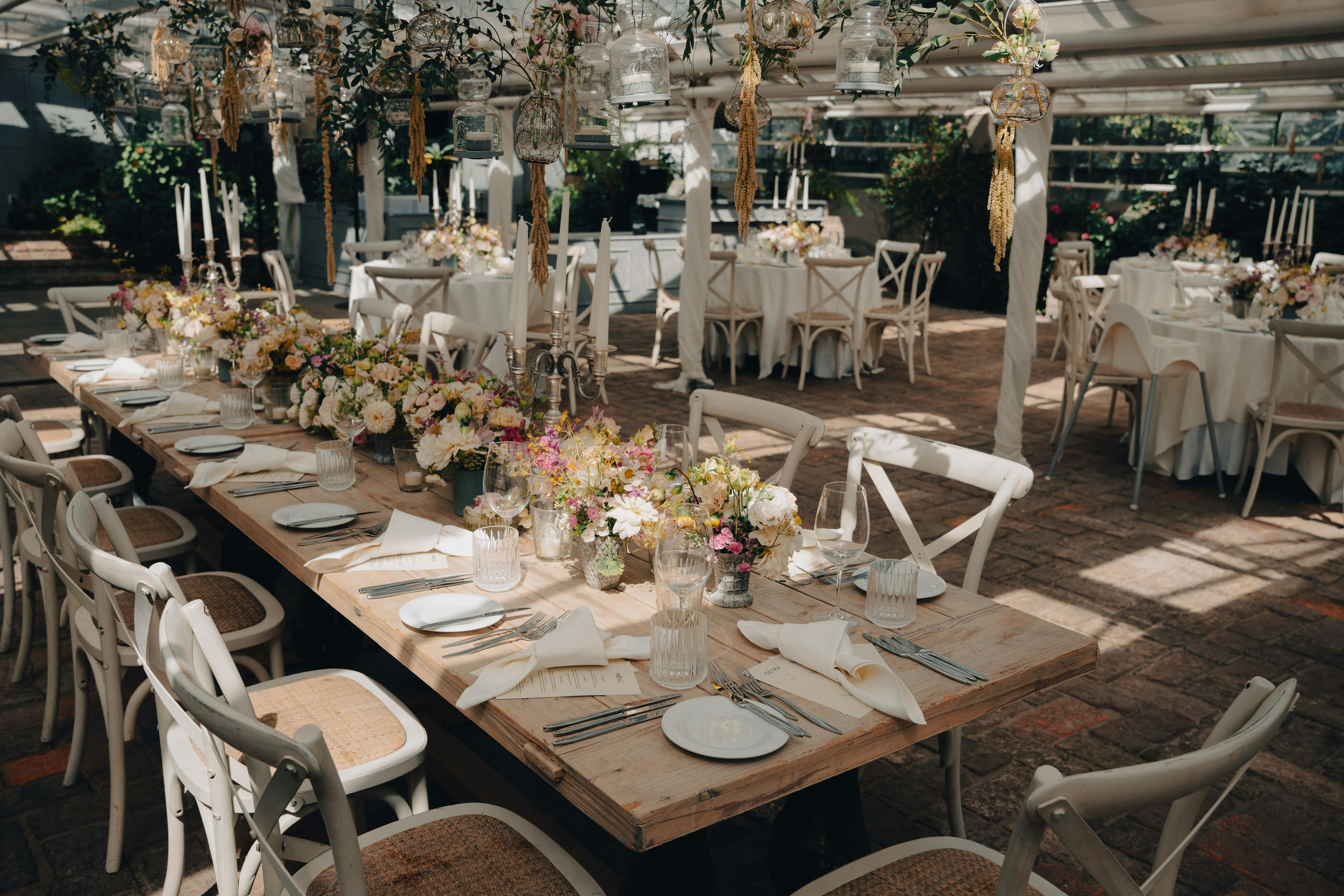 elegant event setup outdoor with clean and waste management