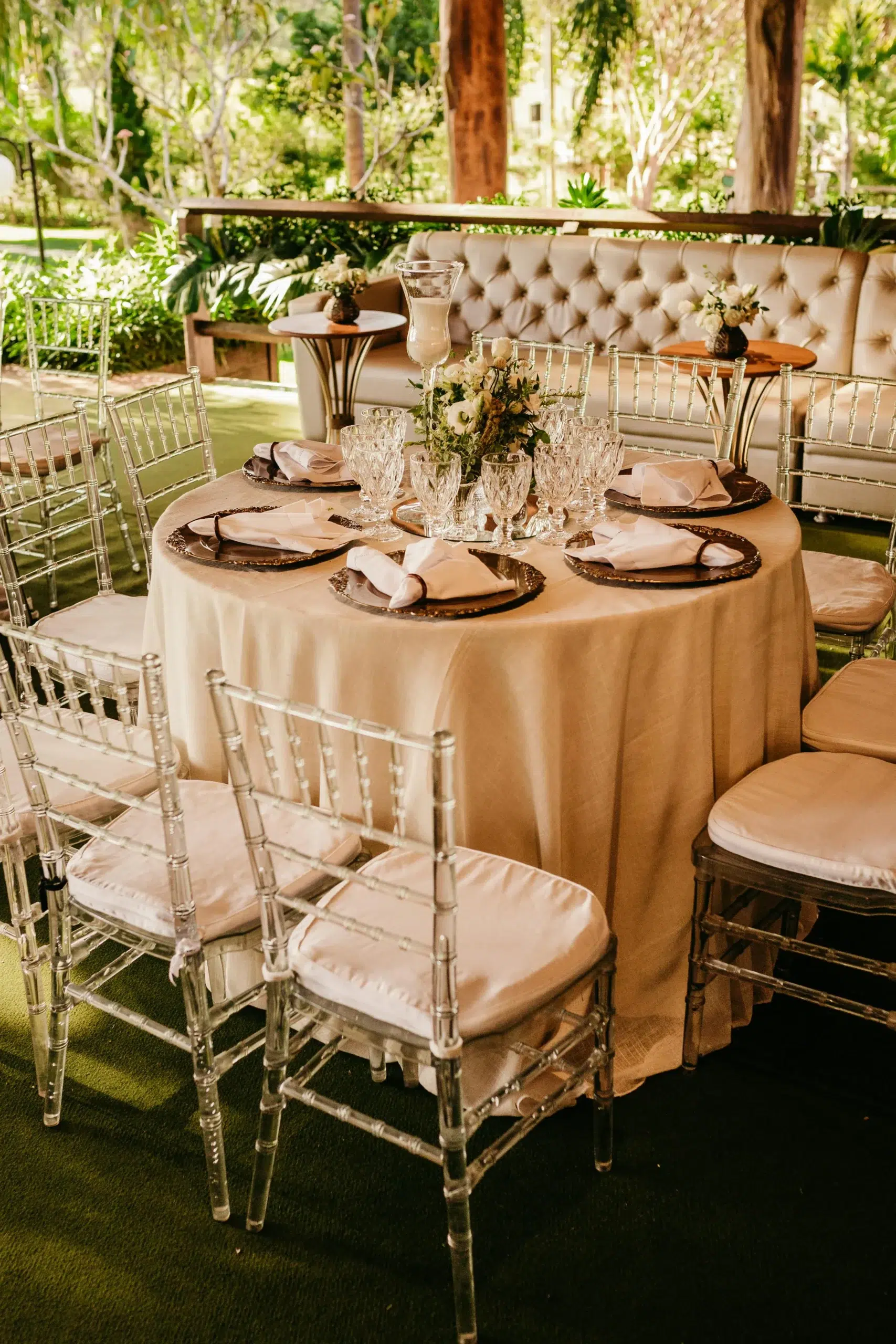 white themed wedding furniture