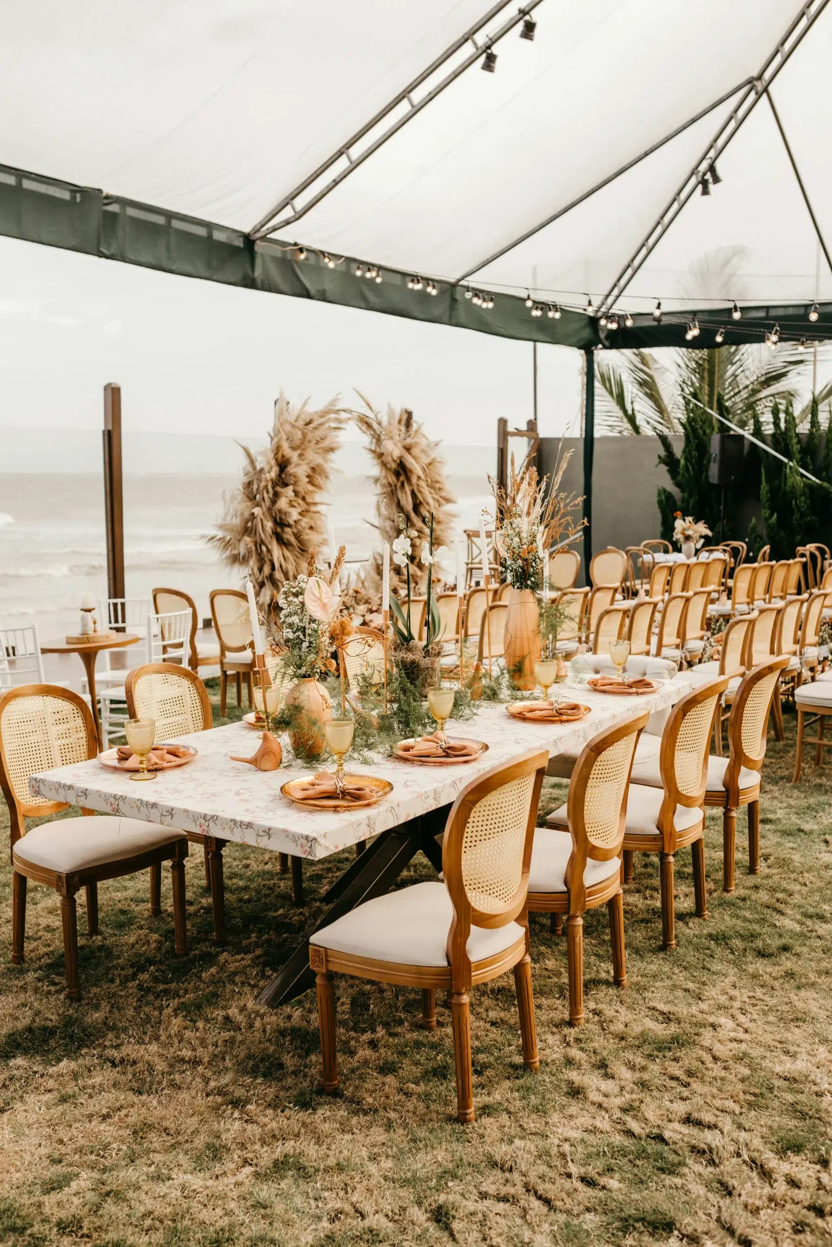 clear tent wedding by the sea