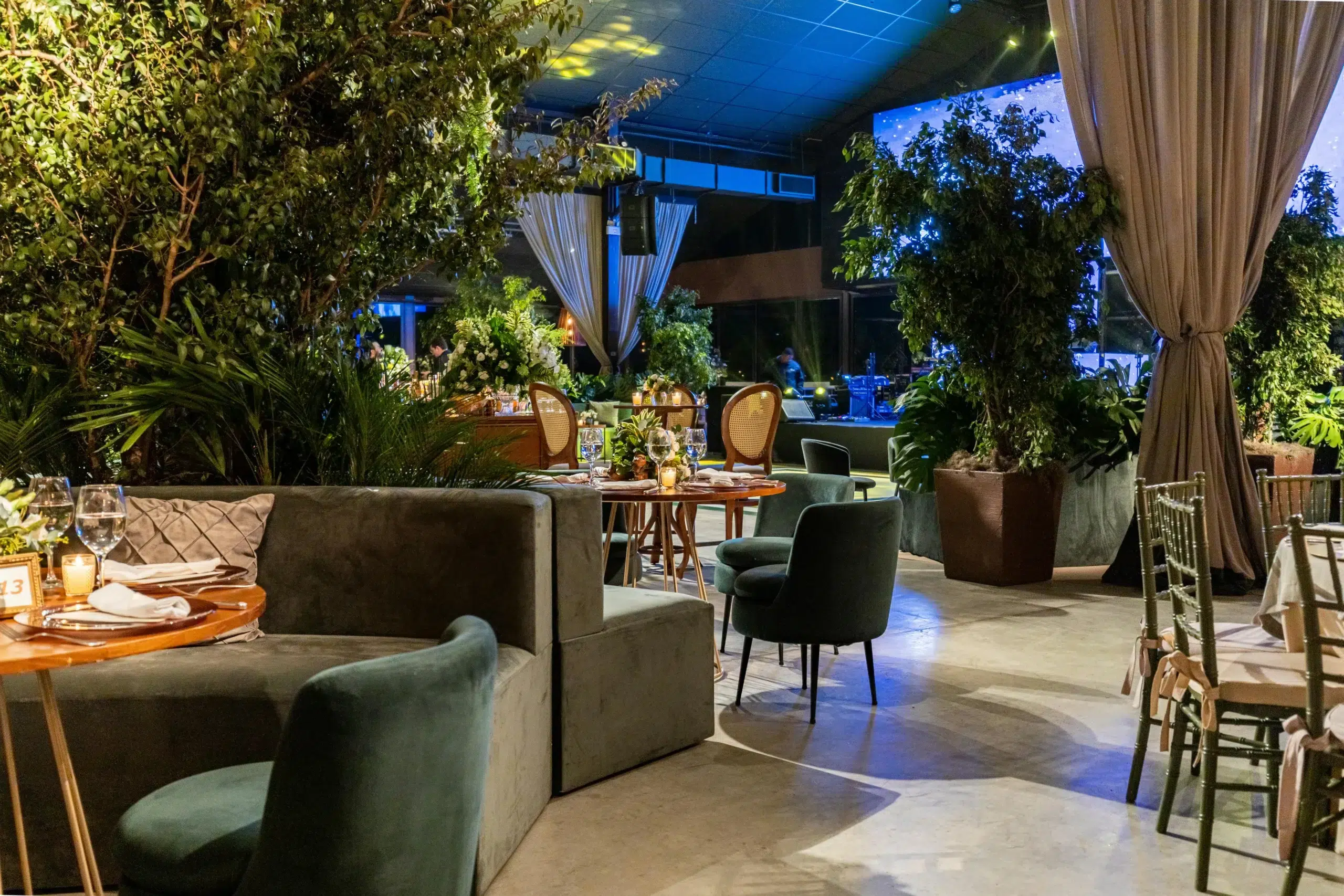 green and grey event sofas theme