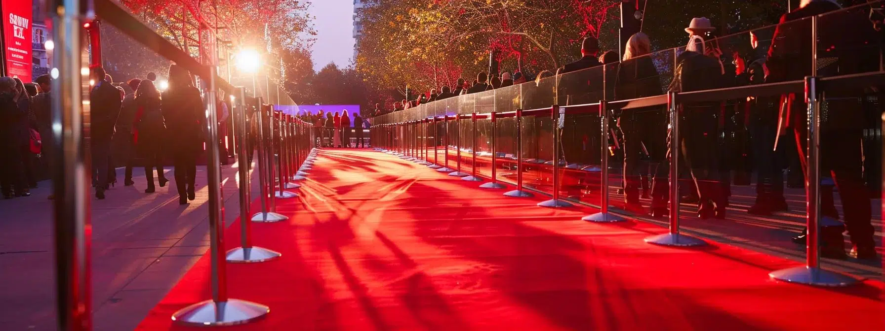 a red carpet event setting features sleek vip barriers