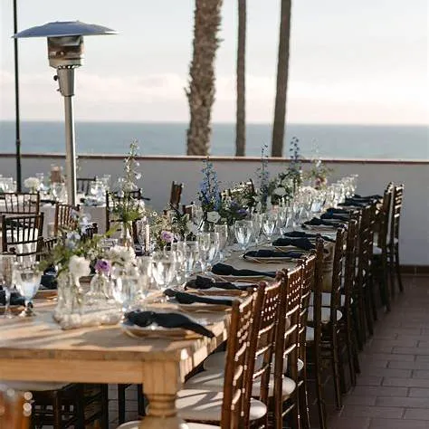 beach front wedding setup