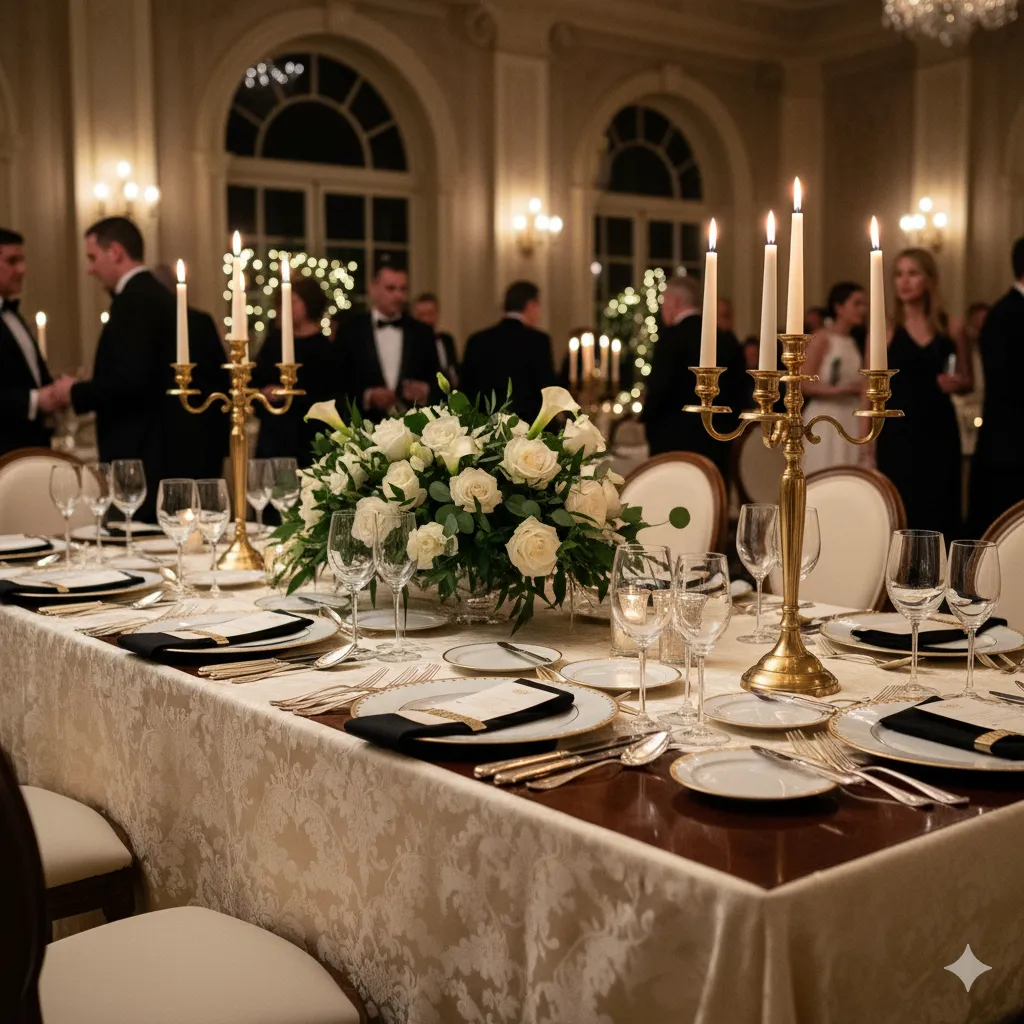 image of black-tie tablescape