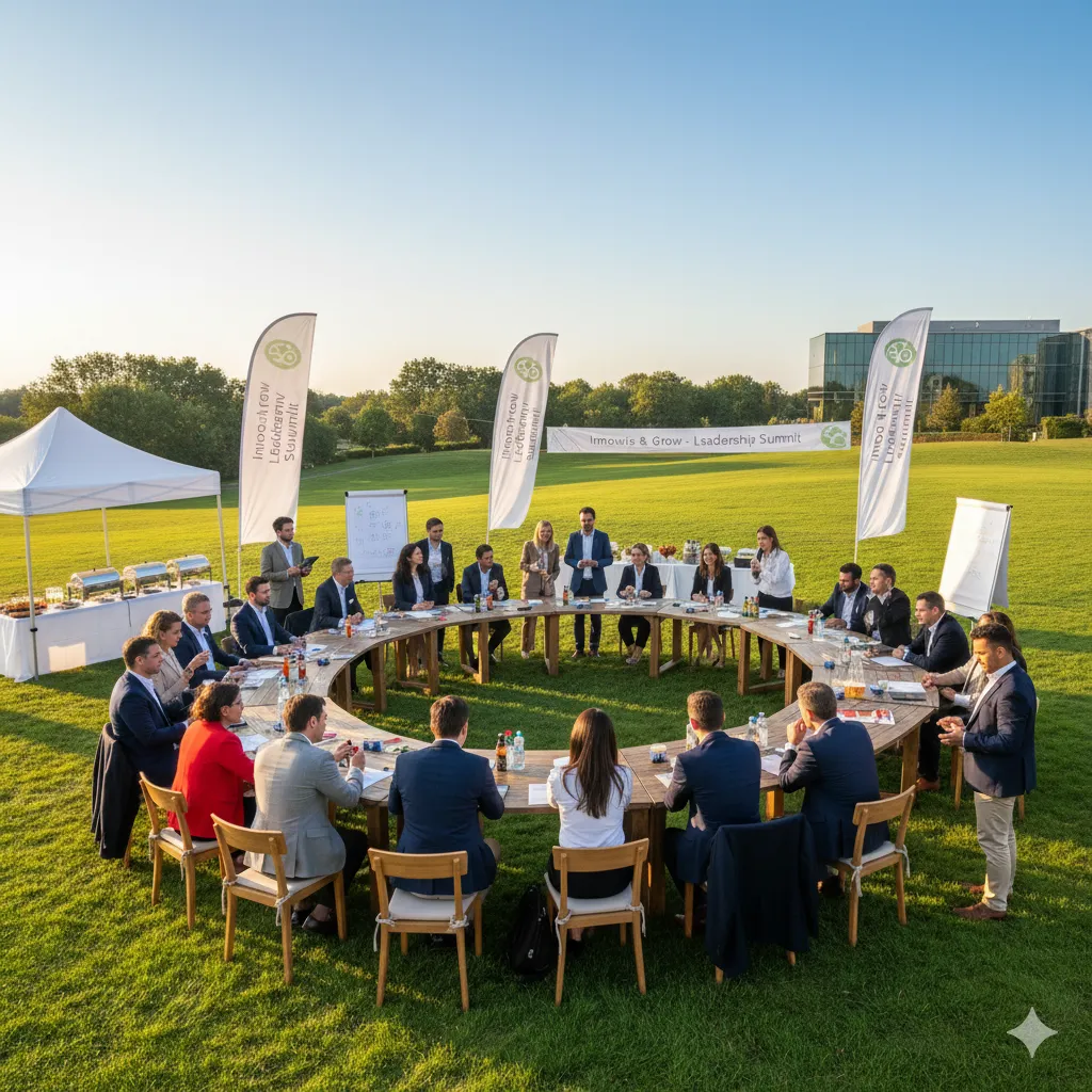 image of outdoor corporate retreat