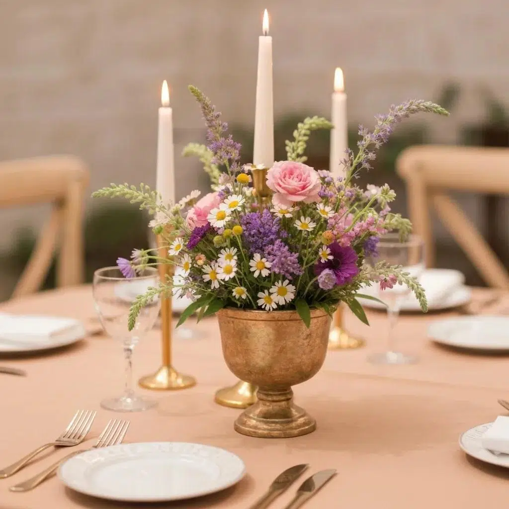 Elegant table setting with fine dinnerware and floral centerpiece for celebrations