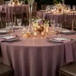 Elegant table setting with luxury linens showcasing texture and color depth for events in Camarillo