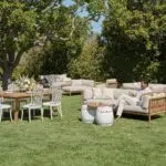 Lightweight and sturdy outdoor event furniture in a sunny Santa Barbara setting