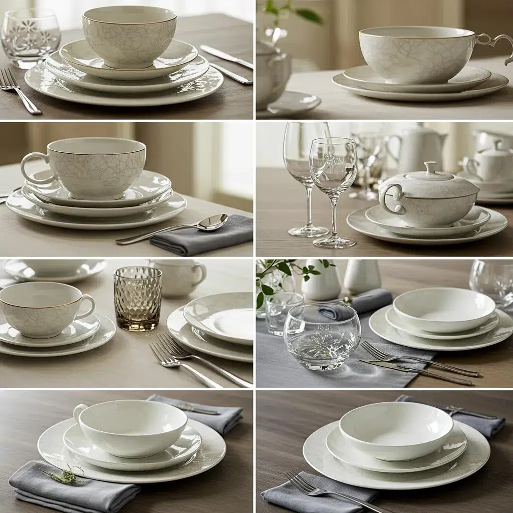 Exquisite table settings showcasing porcelain, stoneware, and crystal materials for sophisticated events