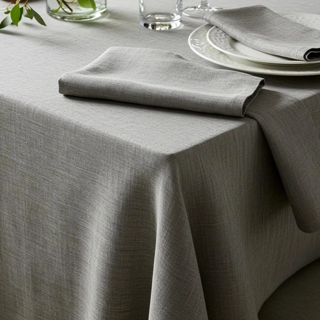 Stylishly adorned table featuring layered luxury linens, demonstrating contemporary event styling techniques