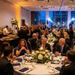 Elegant nonprofit gala setup with tables and decor in Southern California