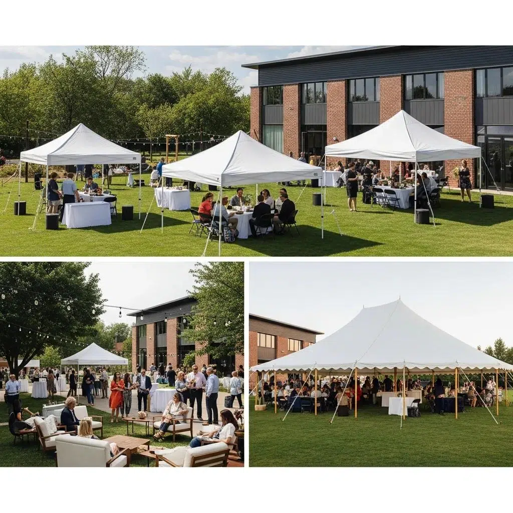 Examples of tent sizes at outdoor events in Ventura County