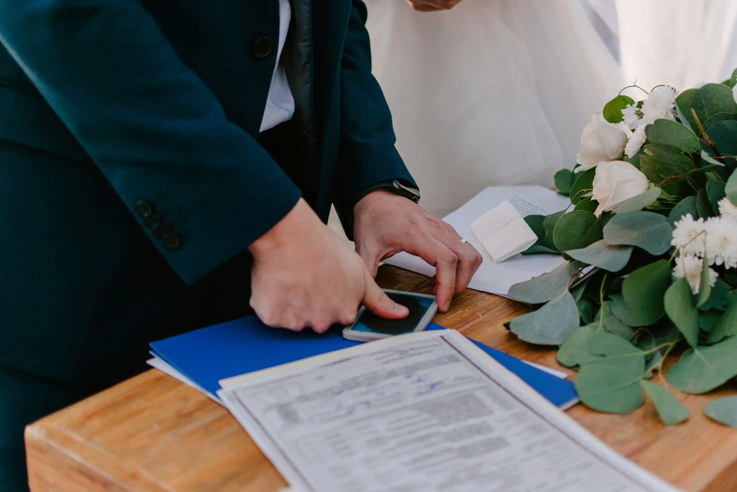 Bride and groom sharing a moment during their wedding event