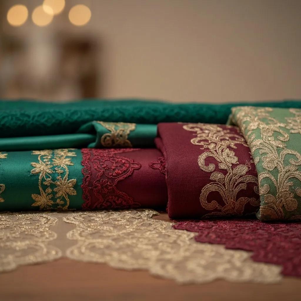 Close-up of table linens in blush pink, dusty blue, and sage green showcasing their emotional impact for events