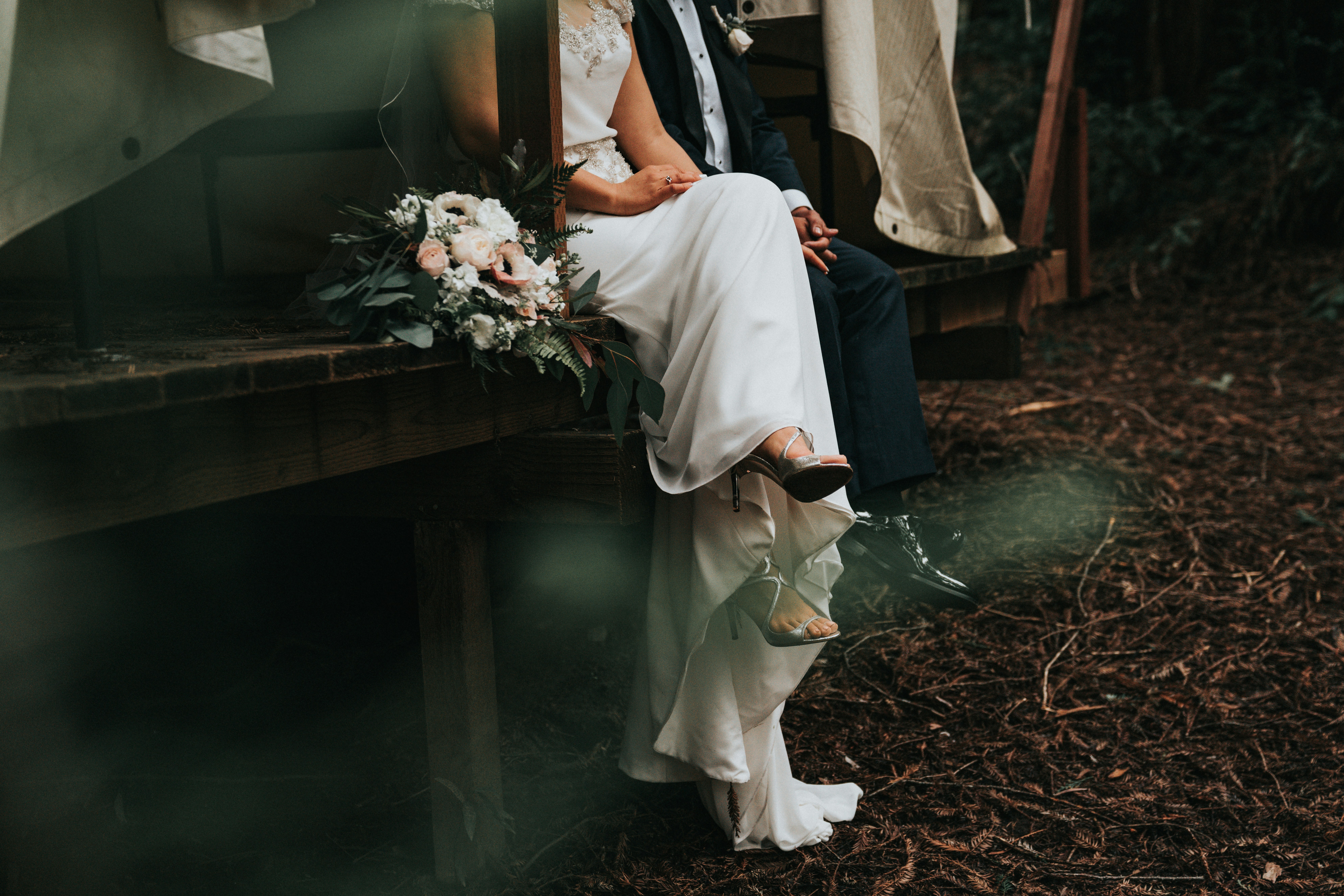 couple from a rustic themed wedding