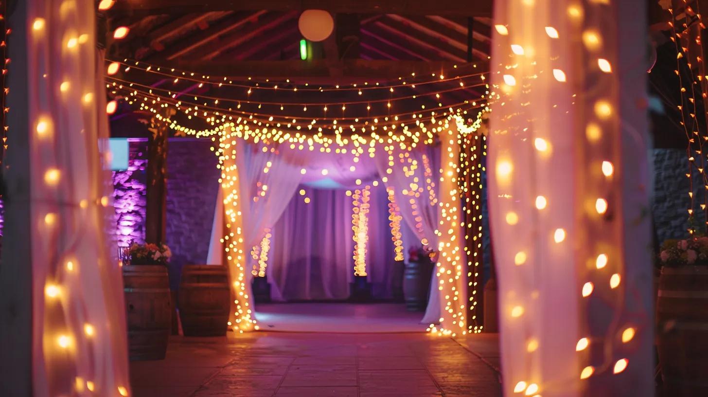 wedding venue, lights, event decor