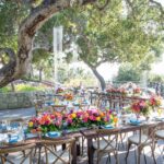 Wedding reception table setup outdoor