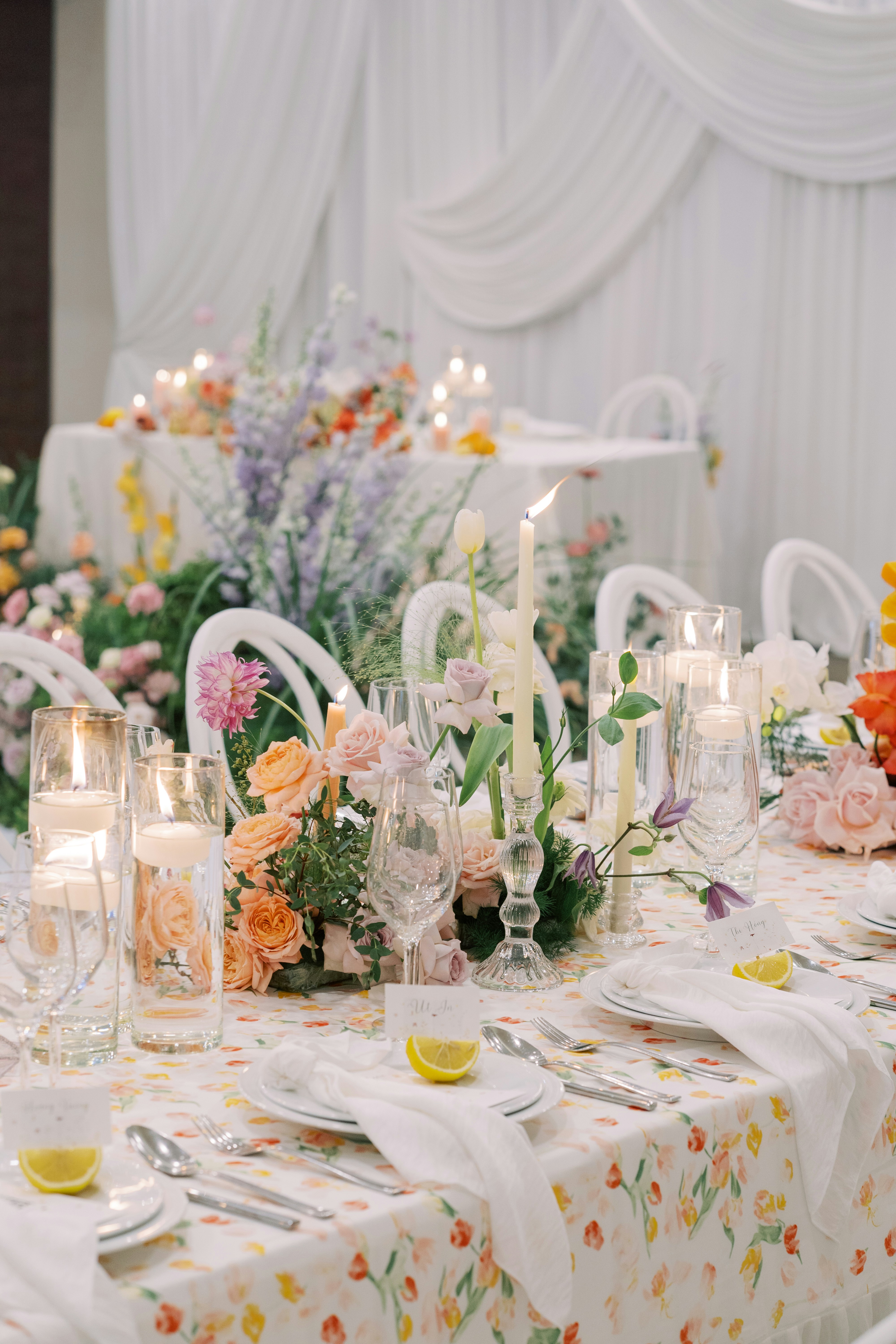 wedding reception table linens