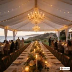 Luxury wedding reception under an elegant tent in Santa Barbara