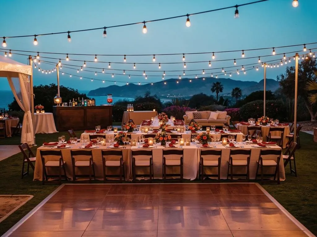 Coordinate Bistro Lighting With Other Event Rentals