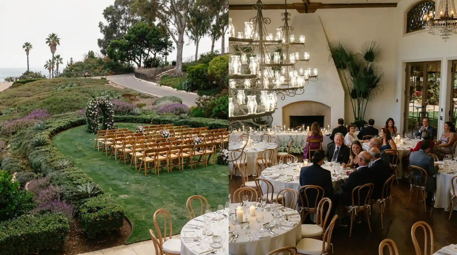 The Santa Barbara Carousel House can host a garden ceremony that transitions into an indoor
