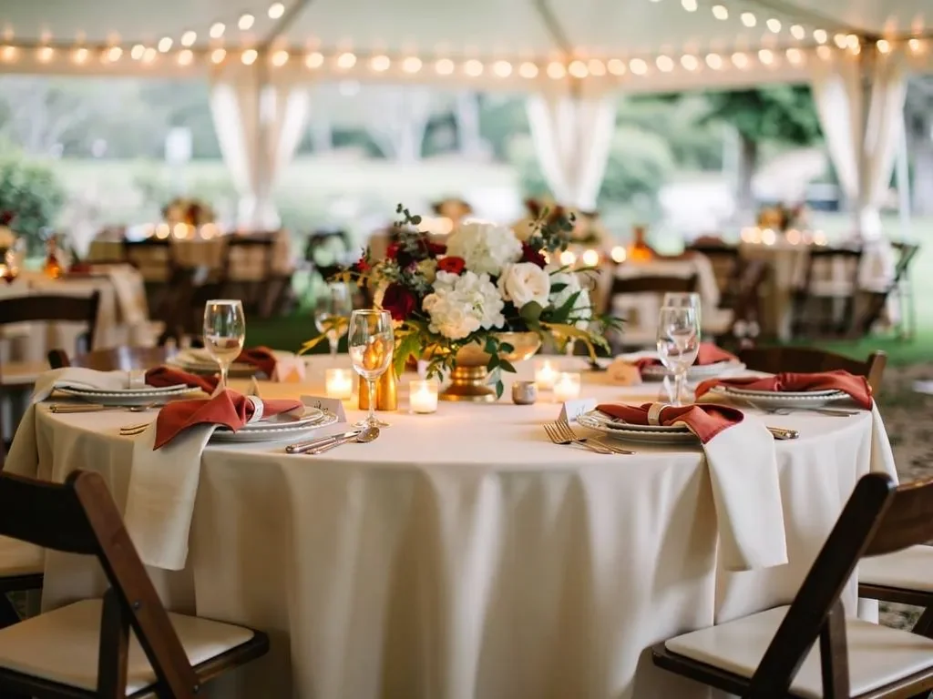 Use Linens to Connect the Tables and Chairs