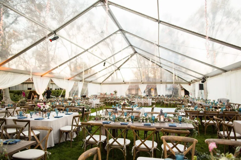 Pole tent rental for Santa Barbara wedding