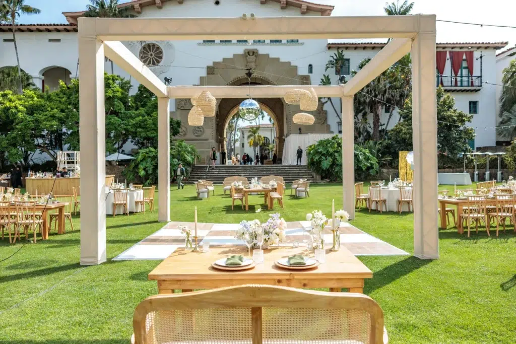 Santa Barbara reception entertainment area setup