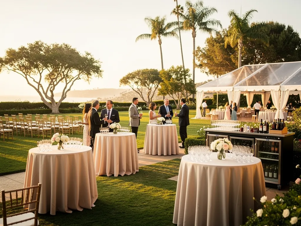 Cocktail bar and lounge seating positioned along a guest pathway