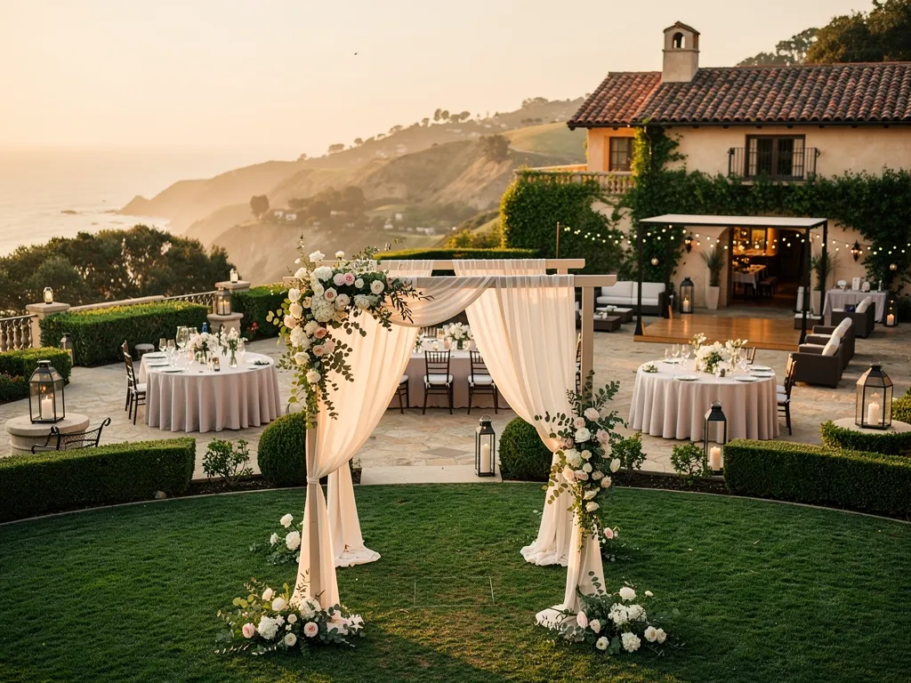 How a Ceremony Zone Fits Within a Montecito Estate Layout